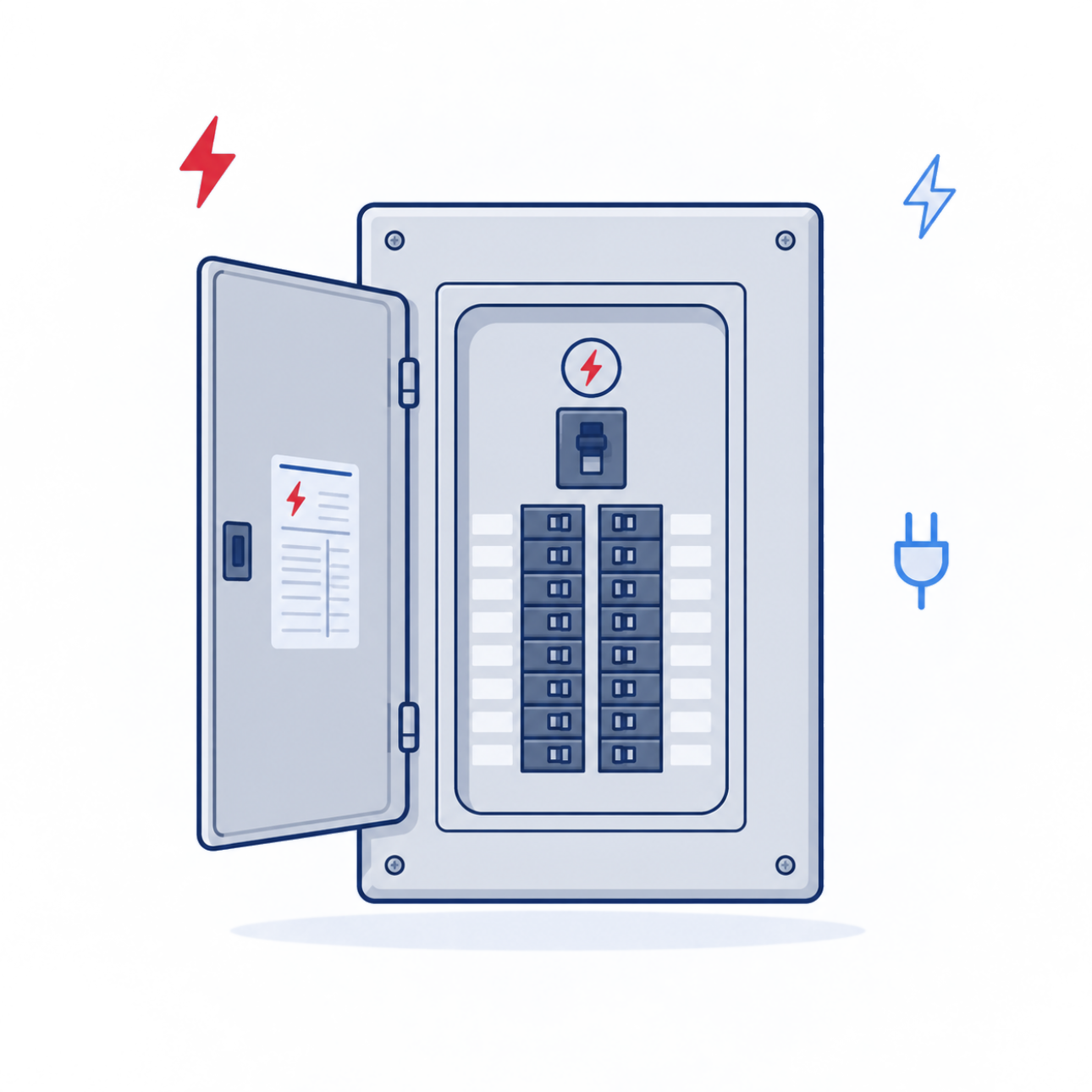 Illustration of an electrical panel