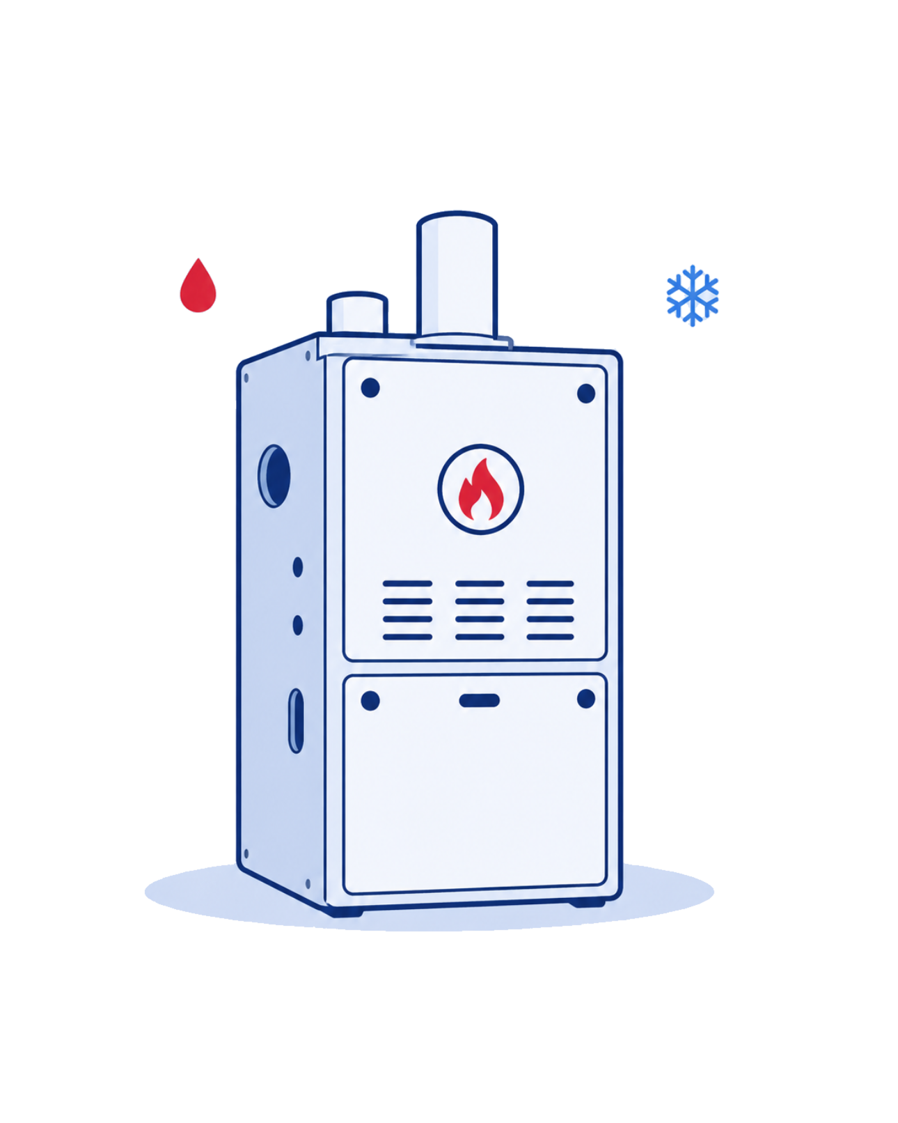 Illustration of a furnace unit