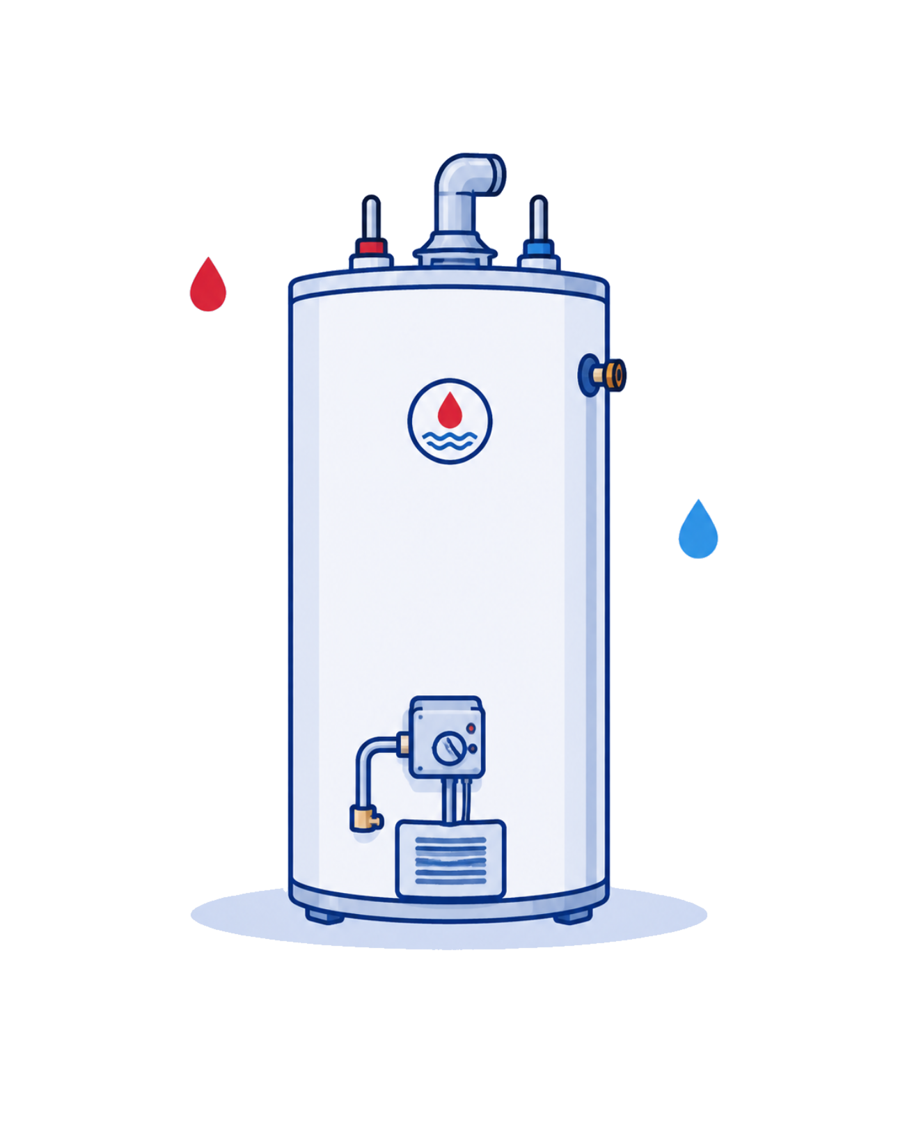 Illustration of a water heater tank
